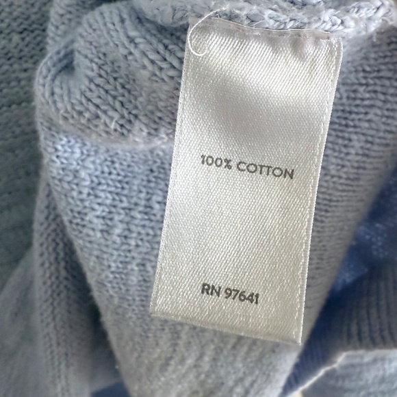 J Jill Blue Slub Knit Crewneck Sweater Large Petite Coastal Grandma Quiet Luxury - Picture 5 of 9